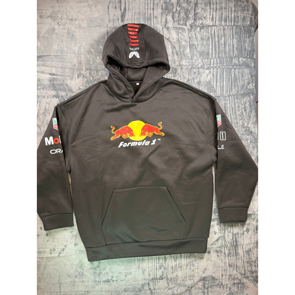 Castore Hoodie Mens L Black Red Bull Racing Formula 1 Team Graphic Sweatshirt